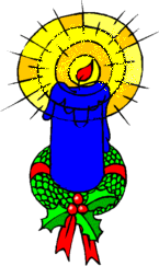 Eine blaue Kerze brennt schon