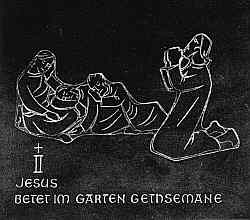 Jesus betet im Garten Gethsemane