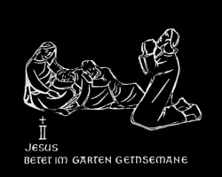 Jesus betet im Garten Gethsemane