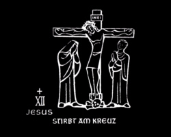 Jesus stirbt am Kreuz